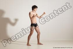 Underwear Martial art Man White Standing poses - ALL Slim Short Brown Standing poses - simple Dynamic poses Academic