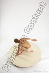 Nude Man White Kneeling poses - ALL Athletic Short Brown Kneeling poses - on one knee Multi angles poses Realistic