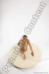 Nude Man White Kneeling poses - ALL Athletic Short Brown Kneeling poses - on one knee Multi angles poses Realistic