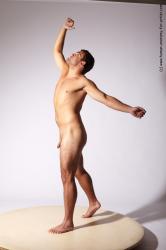 Nude Man White Standing poses - ALL Slim Short Brown Standing poses - simple Realistic