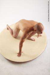 Nude Man White Kneeling poses - ALL Slim Bald Kneeling poses - on one knee Realistic