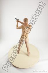 Nude Fighting with gun Man White Standing poses - ALL Slim Bald Standing poses - simple Multi angles poses Realistic
