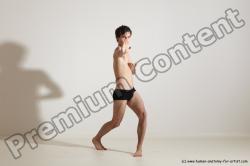 Underwear Martial art Man White Standing poses - ALL Slim Short Brown Standing poses - simple Dynamic poses Academic