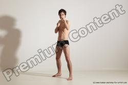 Underwear Martial art Man White Standing poses - ALL Slim Short Brown Standing poses - simple Dynamic poses Academic