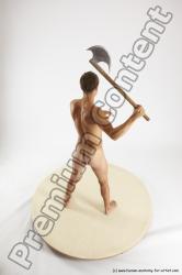 Nude Fighting with gun Man White Standing poses - ALL Athletic Short Brown Standing poses - simple Multi angles poses Realistic