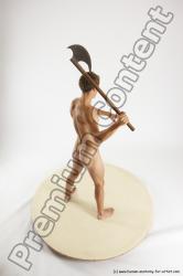 Nude Fighting with gun Man White Standing poses - ALL Athletic Short Brown Standing poses - simple Multi angles poses Realistic