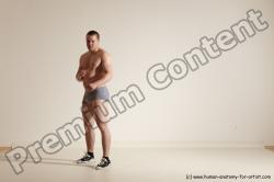 Underwear Martial art Man White Standing poses - ALL Athletic Short Brown Standing poses - simple Dynamic poses Academic