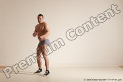 Underwear Martial art Man White Standing poses - ALL Athletic Short Brown Standing poses - simple Dynamic poses Academic