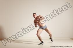 Underwear Martial art Man White Standing poses - ALL Athletic Short Brown Standing poses - simple Dynamic poses Academic