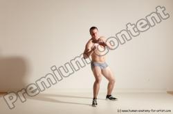 Underwear Martial art Man White Standing poses - ALL Athletic Short Brown Standing poses - simple Dynamic poses Academic