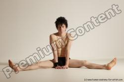 Underwear Gymnastic poses Man White Athletic Short Black Dancing Dynamic poses Academic