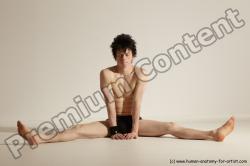 Underwear Gymnastic poses Man White Athletic Short Black Dancing Dynamic poses Academic