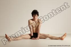 Underwear Gymnastic poses Man White Athletic Short Black Dancing Dynamic poses Academic