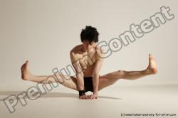 Underwear Gymnastic poses Man White Athletic Short Black Dancing Dynamic poses Academic