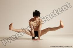 Underwear Gymnastic poses Man White Athletic Short Black Dancing Dynamic poses Academic