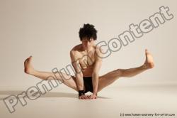 Underwear Gymnastic poses Man White Athletic Short Black Dancing Dynamic poses Academic