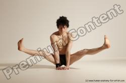 Underwear Gymnastic poses Man White Athletic Short Black Dancing Dynamic poses Academic