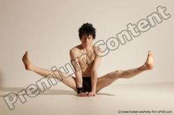 Underwear Gymnastic poses Man White Athletic Short Black Dancing Dynamic poses Academic