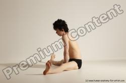 Underwear Gymnastic poses Man White Athletic Short Black Dancing Dynamic poses Academic