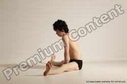 Underwear Gymnastic poses Man White Athletic Short Black Dancing Dynamic poses Academic