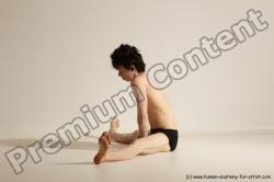 Underwear Gymnastic poses Man White Athletic Short Black Dancing Dynamic poses Academic