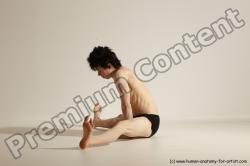 Underwear Gymnastic poses Man White Athletic Short Black Dancing Dynamic poses Academic