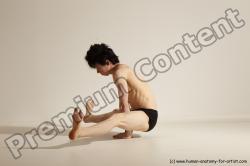 Underwear Gymnastic poses Man White Athletic Short Black Dancing Dynamic poses Academic