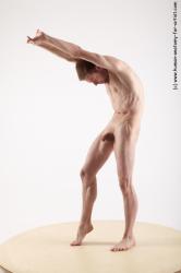 Nude Man White Standing poses - ALL Slim Short Brown Standing poses - simple Realistic