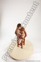 Nude Man White Sitting poses - simple Slim Short Brown Sitting poses - ALL Multi angles poses Realistic