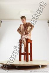 Nude Man White Sitting poses - simple Slim Short Brown Sitting poses - ALL Multi angles poses Realistic