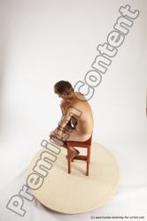 Nude Man White Sitting poses - simple Slim Short Brown Sitting poses - ALL Multi angles poses Realistic