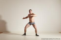 Underwear Martial art Man White Standing poses - ALL Athletic Short Brown Standing poses - simple Dynamic poses Academic