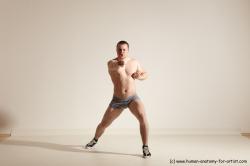 Underwear Martial art Man White Standing poses - ALL Athletic Short Brown Standing poses - simple Dynamic poses Academic