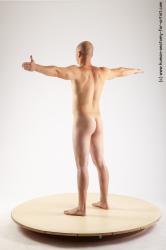 Nude Man White Standing poses - ALL Slim Bald Standing poses - simple Realistic