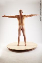 Nude Man White Standing poses - ALL Slim Bald Standing poses - simple Realistic