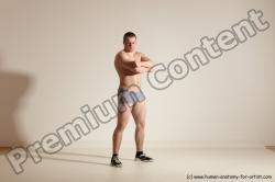 Underwear Martial art Man White Standing poses - ALL Athletic Short Brown Standing poses - simple Dynamic poses Academic