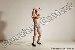 Underwear Martial art Man White Standing poses - ALL Athletic Short Brown Standing poses - simple Dynamic poses Academic