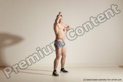 Underwear Martial art Man White Standing poses - ALL Athletic Short Brown Standing poses - simple Dynamic poses Academic