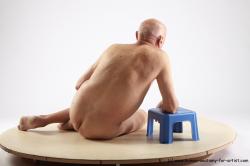 and more Nude Man White Sitting poses - simple Slim Bald Sitting poses - ALL Realistic