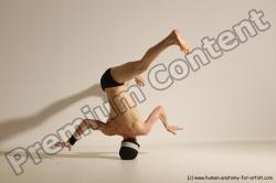 Underwear Gymnastic poses Man White Athletic Long Black Dancing Dynamic poses Academic