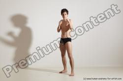 Swimsuit Martial art Man White Standing poses - ALL Slim Short Brown Standing poses - simple Dynamic poses Academic