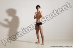 Swimsuit Martial art Man White Standing poses - ALL Slim Short Brown Standing poses - simple Dynamic poses Academic