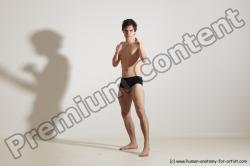 Swimsuit Martial art Man White Standing poses - ALL Slim Short Brown Standing poses - simple Dynamic poses Academic