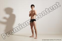 Swimsuit Martial art Man White Standing poses - ALL Slim Short Brown Standing poses - simple Dynamic poses Academic