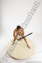 Nude Fighting with sword Man White Standing poses - ALL Athletic Short Brown Standing poses - simple Multi angles poses Realistic