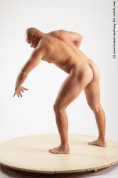 Nude Man White Standing poses - ALL Slim Bald Standing poses - simple Realistic