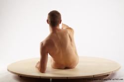 Nude Man White Kneeling poses - ALL Slim Short Brown Kneeling poses - on one knee Realistic