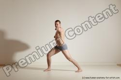 Underwear Martial art Man White Standing poses - ALL Athletic Short Brown Standing poses - simple Dynamic poses Academic