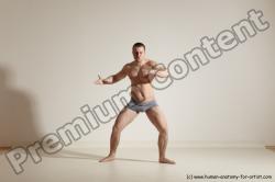 Underwear Martial art Man White Standing poses - ALL Athletic Short Brown Standing poses - simple Dynamic poses Academic