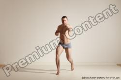 Underwear Martial art Man White Standing poses - ALL Athletic Short Brown Standing poses - simple Dynamic poses Academic